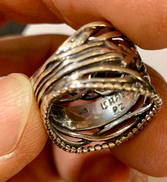 Multi layered sterling silver and blue topaz ring In … - Gem