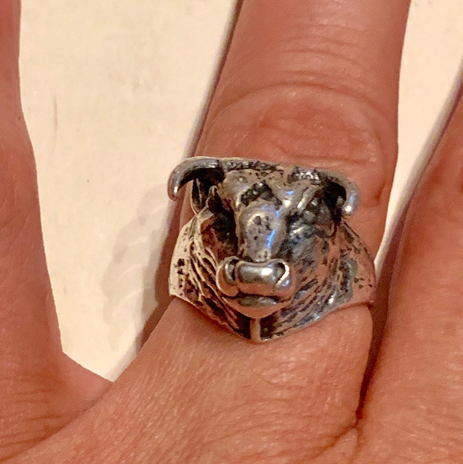 Sterling Silver Bull Ring in a Size 9 Etsy UK