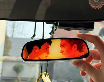 Hockey Rivalry Couple Car Hanging Ornament | Rearview Mirror Charm | Ice Rink Aesthetic Gift