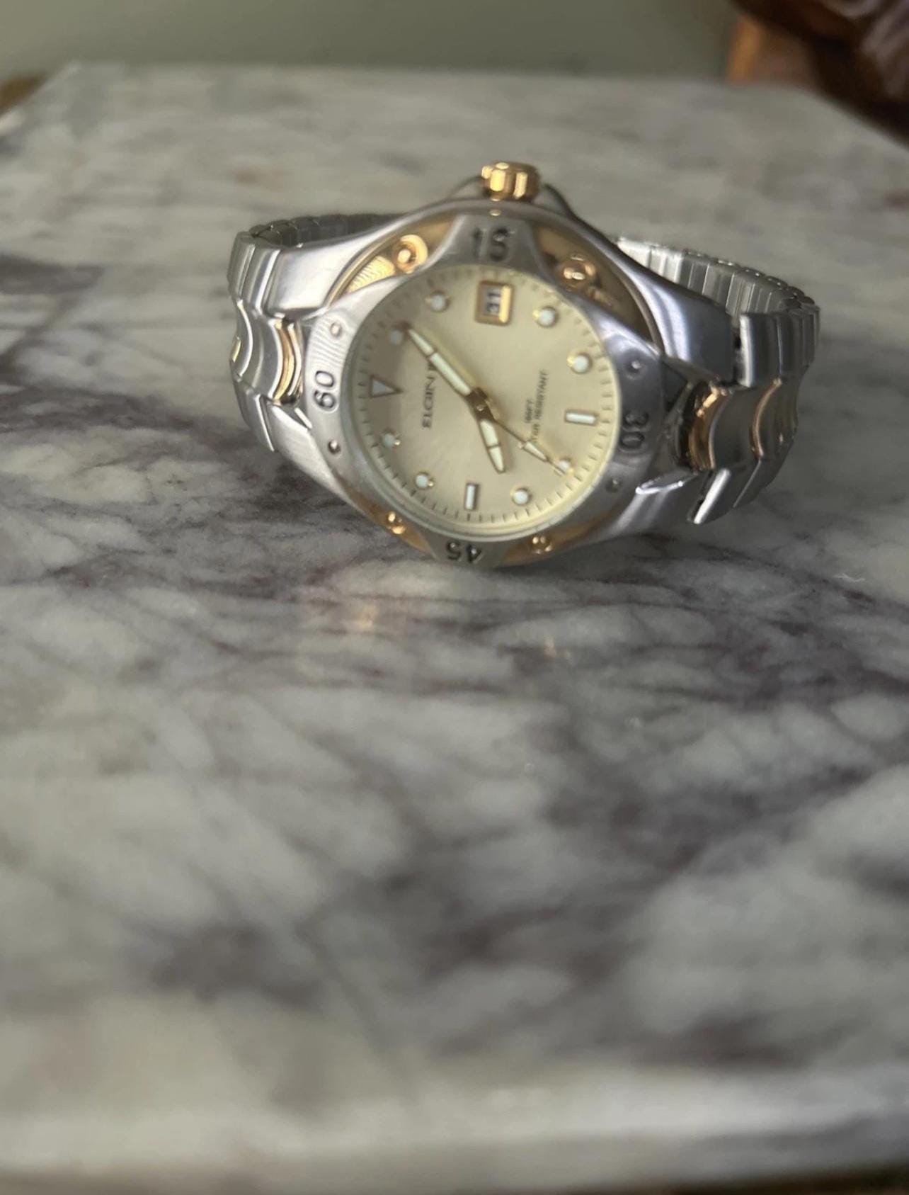 Vintage Elgin Genuine Sapphire Quartz Watch Gold Tone Untested Needs Battery Elgin Quartz Women main image 2