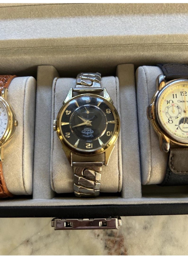 Men's Vintage Watches Lot – Gruen, Citizen, Cadence Geneva Timepieces Box image 4
