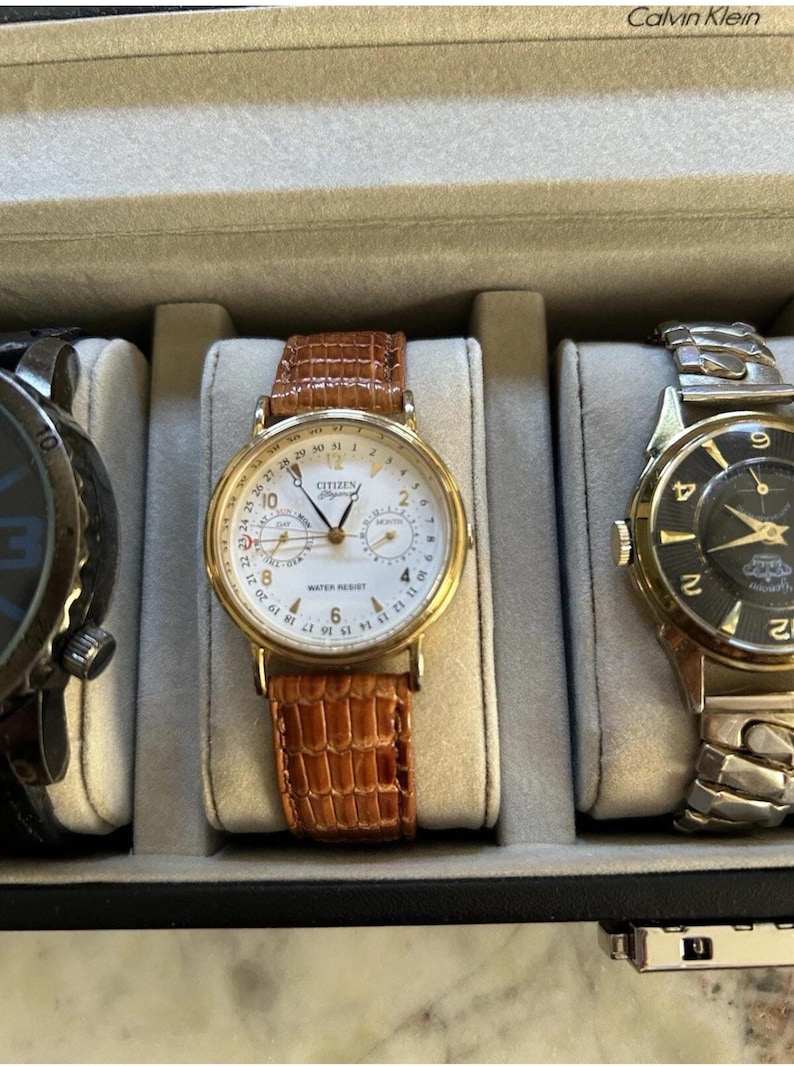 Men's Vintage Watches Lot – Gruen, Citizen, Cadence Geneva Timepieces Box image 5