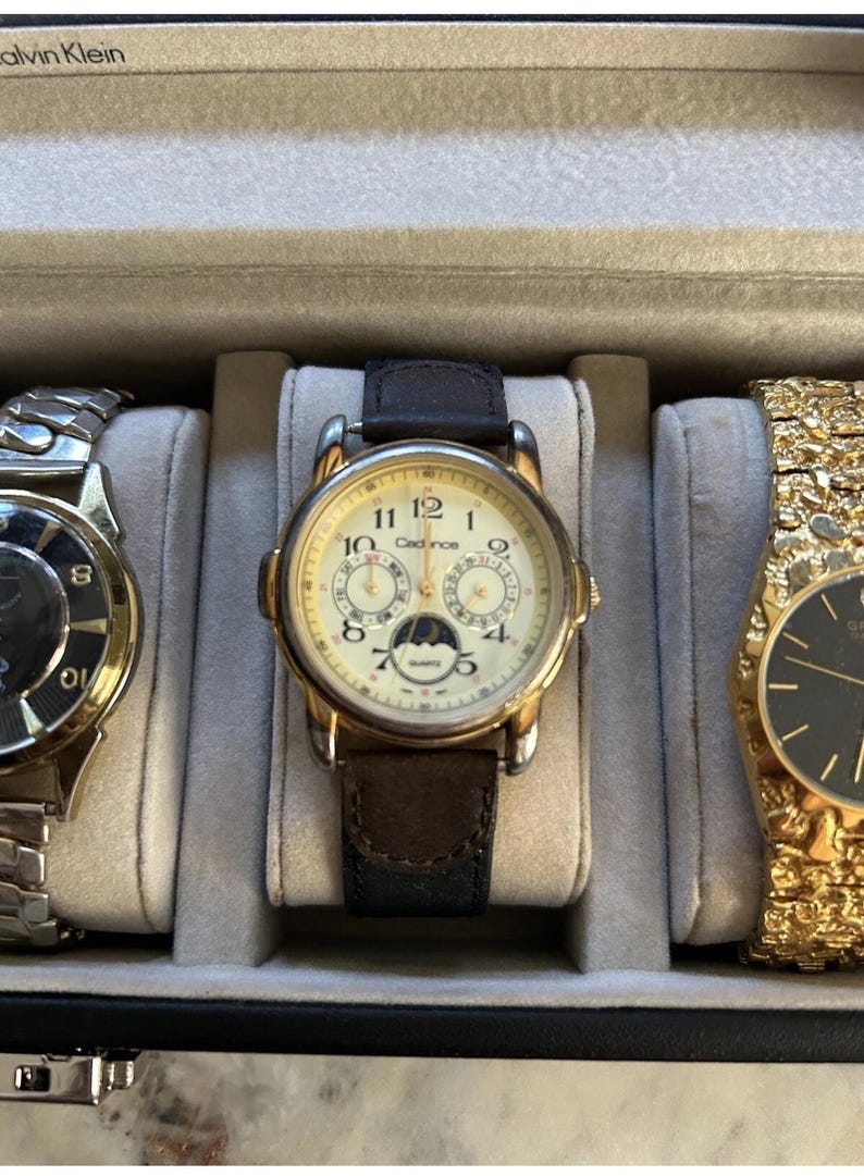 Men's Vintage Watches Lot – Gruen, Citizen, Cadence Geneva Timepieces Box image 3