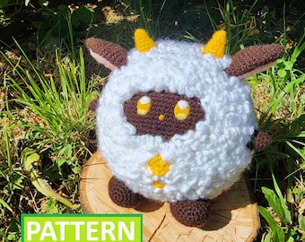 Patrón de crochet Lamball. Patrón de peluche amigurumi Palworld en PDF (en inglés).