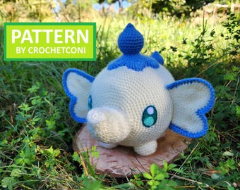Patrón de crochet Teafant. Patrón de peluche amigurumi Palworld en PDF (en inglés).