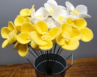 Handmade Felt Flower Stem - Wild Flower