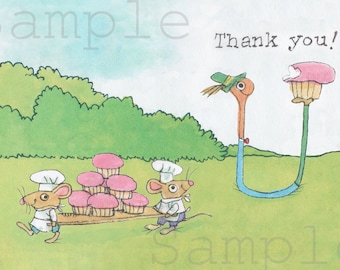 Thank You Cards Lowly Worm, digital to print