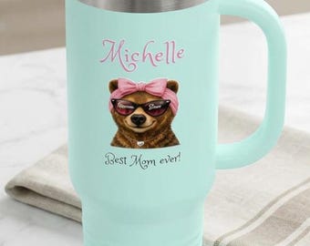 Taza de viaje de 40 oz para mamá, la mejor taza para mamá, vaso Momma Bear