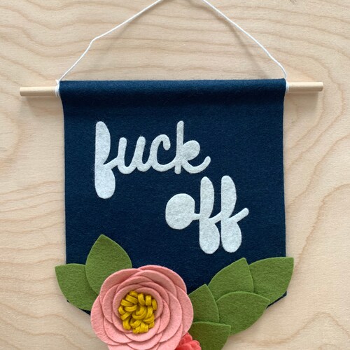 Handmade Felt Banner. Felt Flower Banner. Wall Decor. Wall Etsy