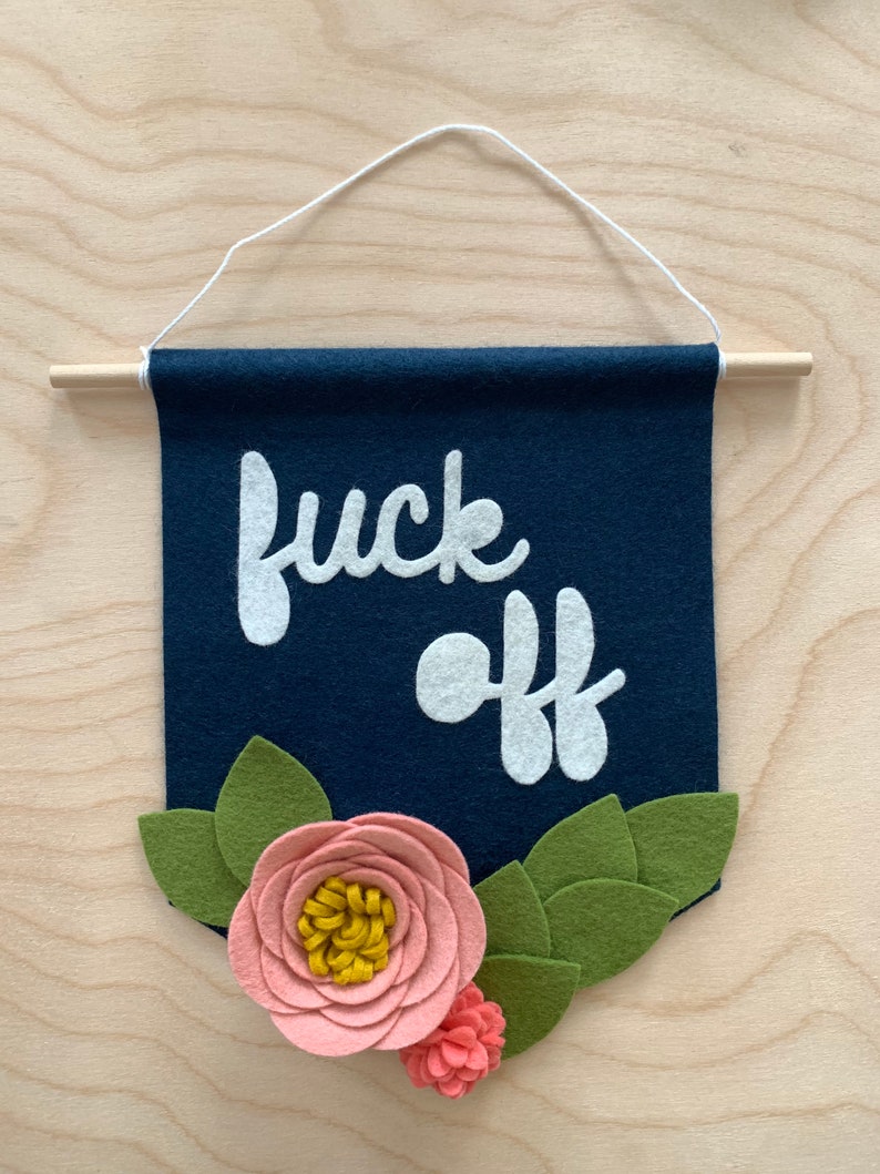 Handmade Felt Banner. Felt Flower Banner. Wall Decor. Wall Etsy