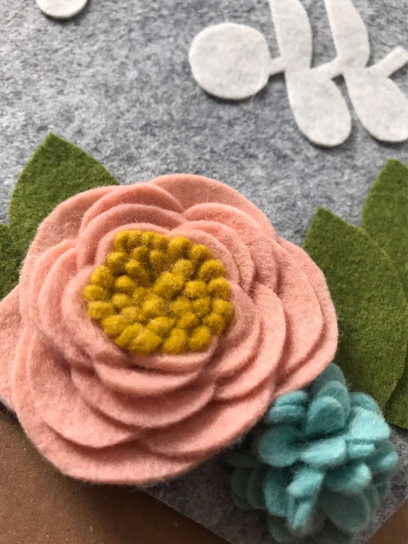 Handmade felt banner. felt flower banner. wall decor. wall Etsy