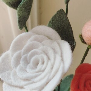 FELT FLOWER BOUQUET No. 012 forever flower bouquet Mothers Day gift housewarming gift office cubicle decor Valentines Day teachers gift image 2