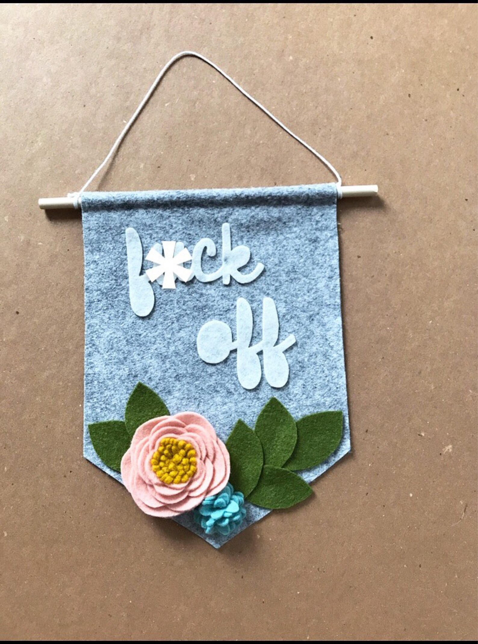Handmade Felt Banner. Felt Flower Banner. Wall Decor. Wall Etsy