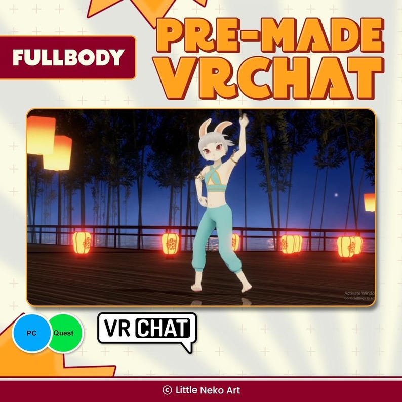 Vrchat Avatar Charot Furry | Bunny Girl Avatar | Full Body 3D Model ...