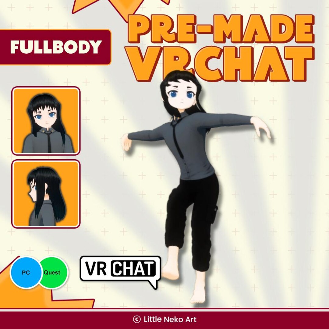 Vrchat Female Vrchat Avatar Yushiro Female | Chibi Anime Girl | Minimalist Dark Full ...
