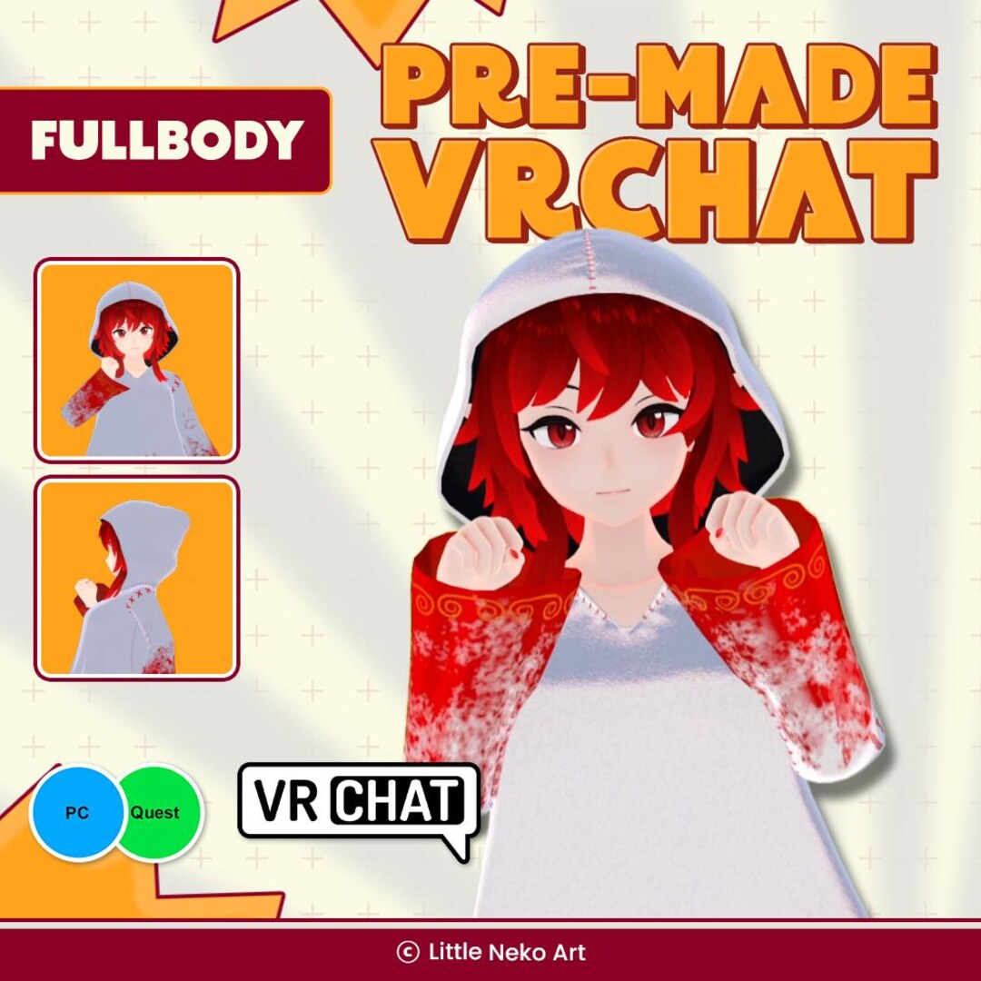 Vrchat Hood Vrchat Avatar Arana | Hooded Anime Girl | Red Riding Hood Full Body 3D ...