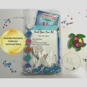 Mermaid Paint Kit | Plaster Craft Party Activity with Collector Card | Mermaid Craft Kit