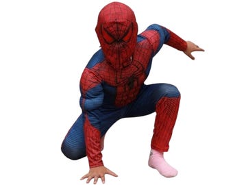 Padded Spider Muscle Costume for Kids | Superhero Bodysuit with Mask, Halloween Cosplay