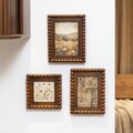 Vintage Wooden Beaded Picture Frame, Rustic Walnut Photo Frame 4x4 4x6 5x7, Sold Individually or Set of 3, Warm Farmhouse Neutral Decor product logo
