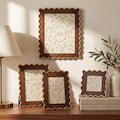 Scalloped Walnut Picture Frame With Gold Trim, Wavy Wood Photo Frame 4x4 4x6 5x7 8x10, Diploma Certificate Frame 8.5x11 11x14 Wall Art Decor product logo