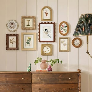 Vintage Multi Shape Picture Frame, 10pcs Assorted Design Wood Frames for Entryway Bedroom Gallery Wall