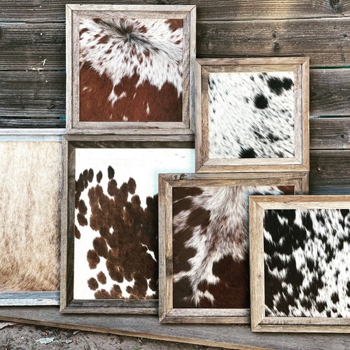 Genuine Cowhide Wedding Branding With Driftwood Rustic Frame Etsy