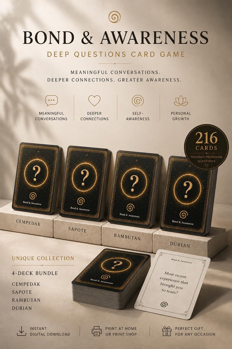 Shadow Work Journal Prompts | Deep Self Reflection Cards | Healing & Personal Growth | Mindfulness | Couples, Friends and Family image 2