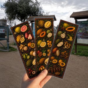 Exotic Fruit Bookmarks | Vintage Botanical Illustration Set | Digital Download | image 1