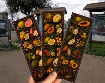 Exotic Fruit Bookmarks | Vintage Botanical Illustration Set | Digital Download |