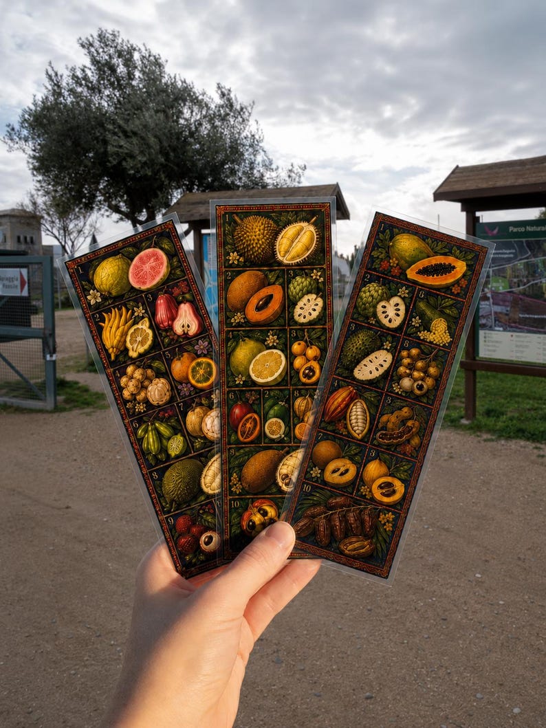 Exotic Fruit Bookmarks | Vintage Botanical Illustration Set | Digital Download | image 1