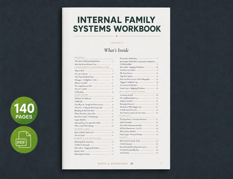 IFS Workbook, Internal Family Systems Worksheets, Parts & Self-Leadership Wheel Printable, Parts Mapping Template, Therapy Resources PDF image 3