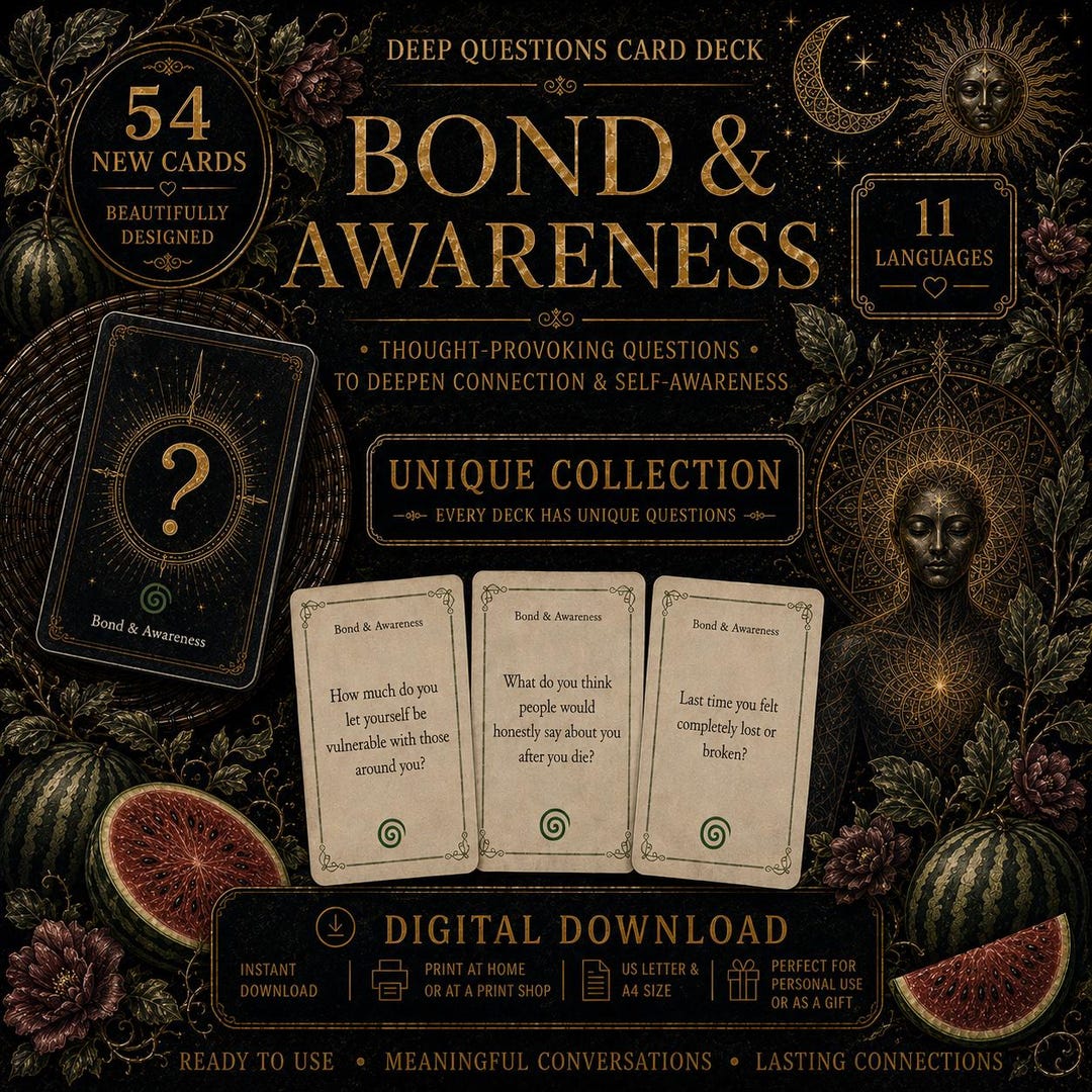 Deep Conversation Starters Card Game | Printable PDF, Group Party ...