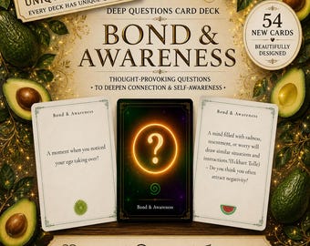 Deep Reflection Prompt Cards | Inner Work Journal Questions | Avocado Edition | 54 Printable Deck