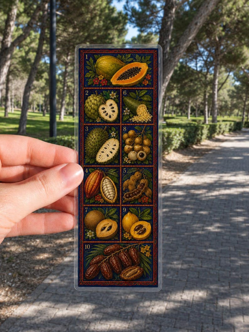 Exotic Fruit Bookmarks | Vintage Botanical Illustration Set | Digital Download | image 2