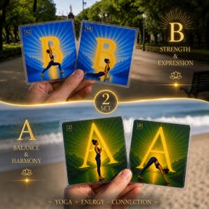 Sun Salutation A B Cards | Surya Namaskar A B Yoga Sequence Deck | 31 Printable Yoga Cards image 1