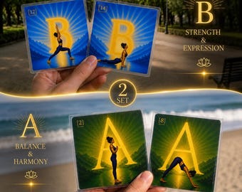 Sun Salutation A B Cards | Surya Namaskar A B Yoga Sequence Deck | 31 Printable Yoga Cards