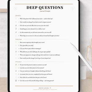 Deep Reflection Questions Journal, Editable PDF, Self Discovery Workbook, Shadow Work Prompts, Printable Personal Growth Journal image 4
