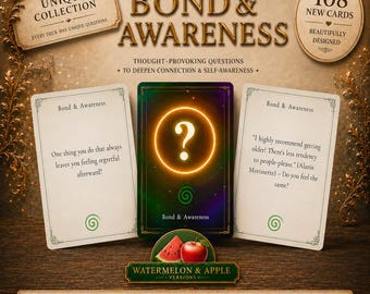 108 Journal Prompt Cards | Healing Personal Growth Questions | Watermelon & Apple Edition | Printable Bundle