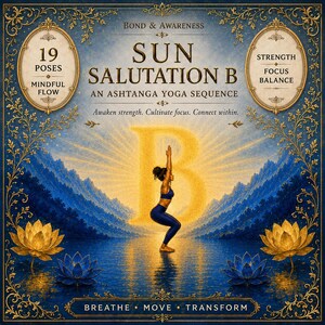 Sun Salutation A B Cards | Surya Namaskar A B Yoga Sequence Deck | 31 Printable Yoga Cards image 8