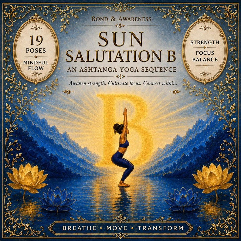 Sun Salutation A B Cards | Surya Namaskar A B Yoga Sequence Deck | 31 Printable Yoga Cards image 8