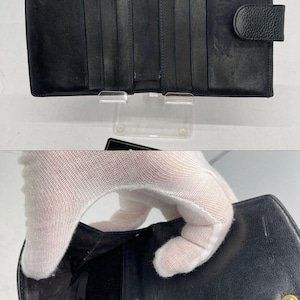 Cartera plegable CHANEL con logo CC en piel de becerro granulada, color negro, de diseñador/38 imagen 6