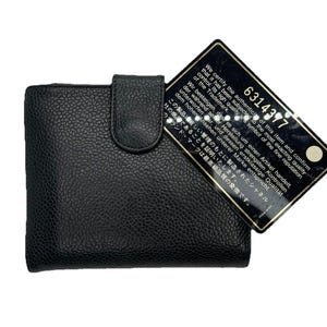 Cartera plegable CHANEL con logo CC en piel de becerro granulada, color negro, de diseñador/38 imagen 2