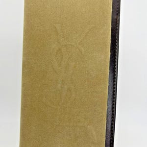 Vintage Yves Saint Laurent Embossed Suede Glasses Case - Beige/Brown YSL Saint Laurent Eyeglasses Sunglasses Soft Case w  main image 2