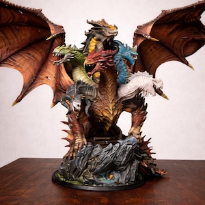 Tiamat Dragon STL – Pięciogłowa Królowa Smoków – Miniatura DnD – Model fantasy DnD (do pobrania w wersji cyfrowej)
