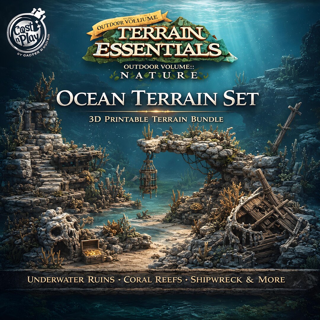 Ocean Rp Thing Ocean Terrain Set STL, Underwater Terrain Bundle, Tabletop Scenery ,dnd ...