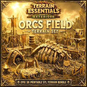 Orcs Field Builder Kit STL Bundle,3D Printable Orc Camp, Bone Bridge,Sacrifice Chamber,Platforms & Scatter,Tabletop Scenery for RPG Wargames