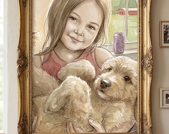 "Handgezeichnete ""Tierportrait"" - Aquarell Tierportrait (Katzen, Hunde)"