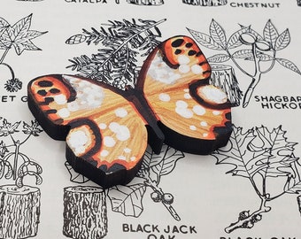 Butterfly Brooch/Magnet/ Hairclip || Hand-painted, one of a kind