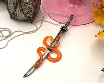 Snake Sword Necklace, Handmade