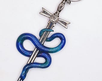 Snake Sword Necklace, Handmade